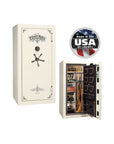 National Classic Plus 25 Gun Safe – High - Security Fire & Theft Protection - Gun Safe - Marble White / Black Chrome / Beige Velour