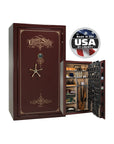 National Security Magnum NS50 Gun Safe - Gun Safe - Gloss Burgundy / Brass / Beige Velour