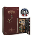 National Security Magnum NS50 Gun Safe - Gun Safe - Marble Burgundy / Brass / Beige Velour