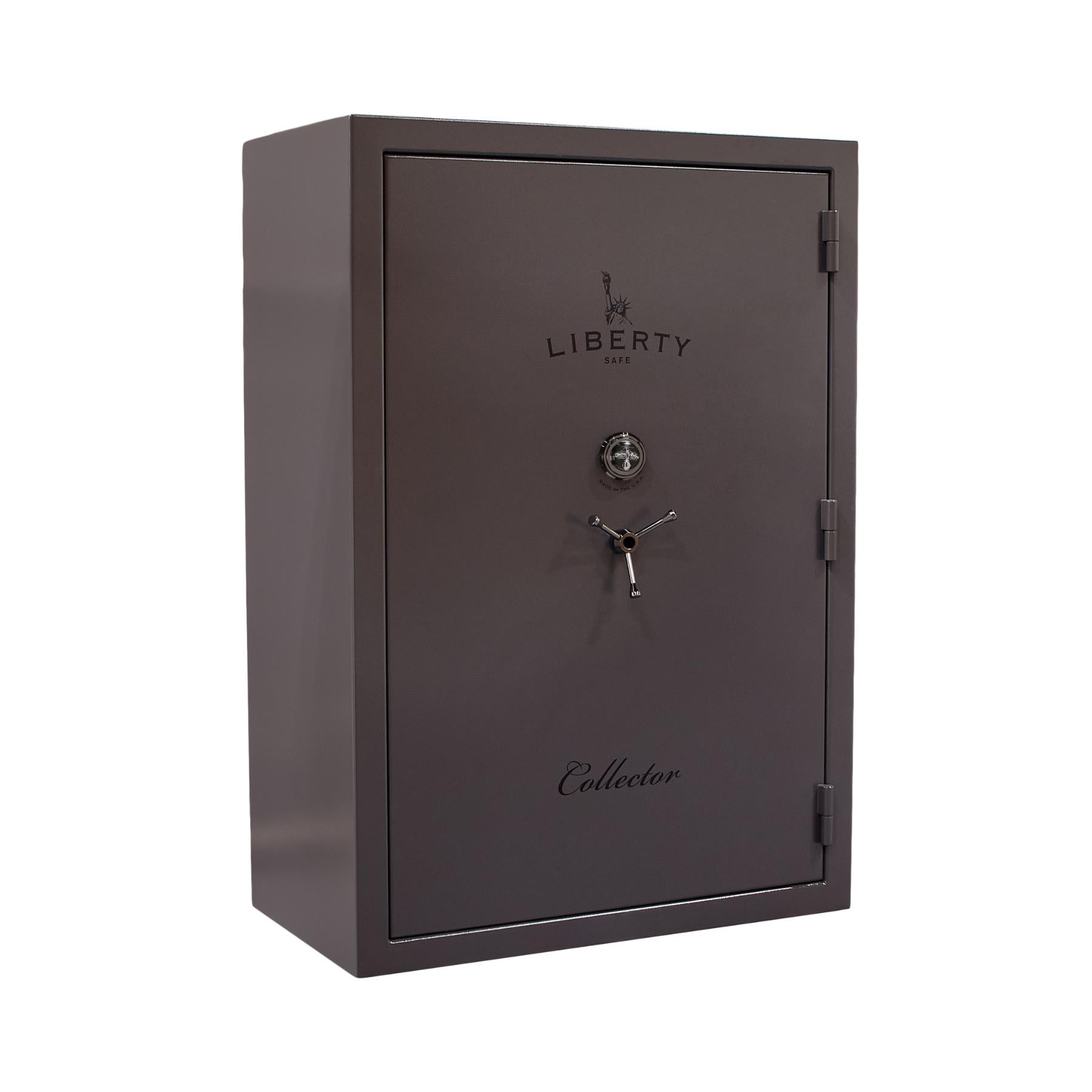 Liberty Collector gun safe in gray marble with black chrome dial lock – Heavy Metal Gun Safes New Braunfels Texas