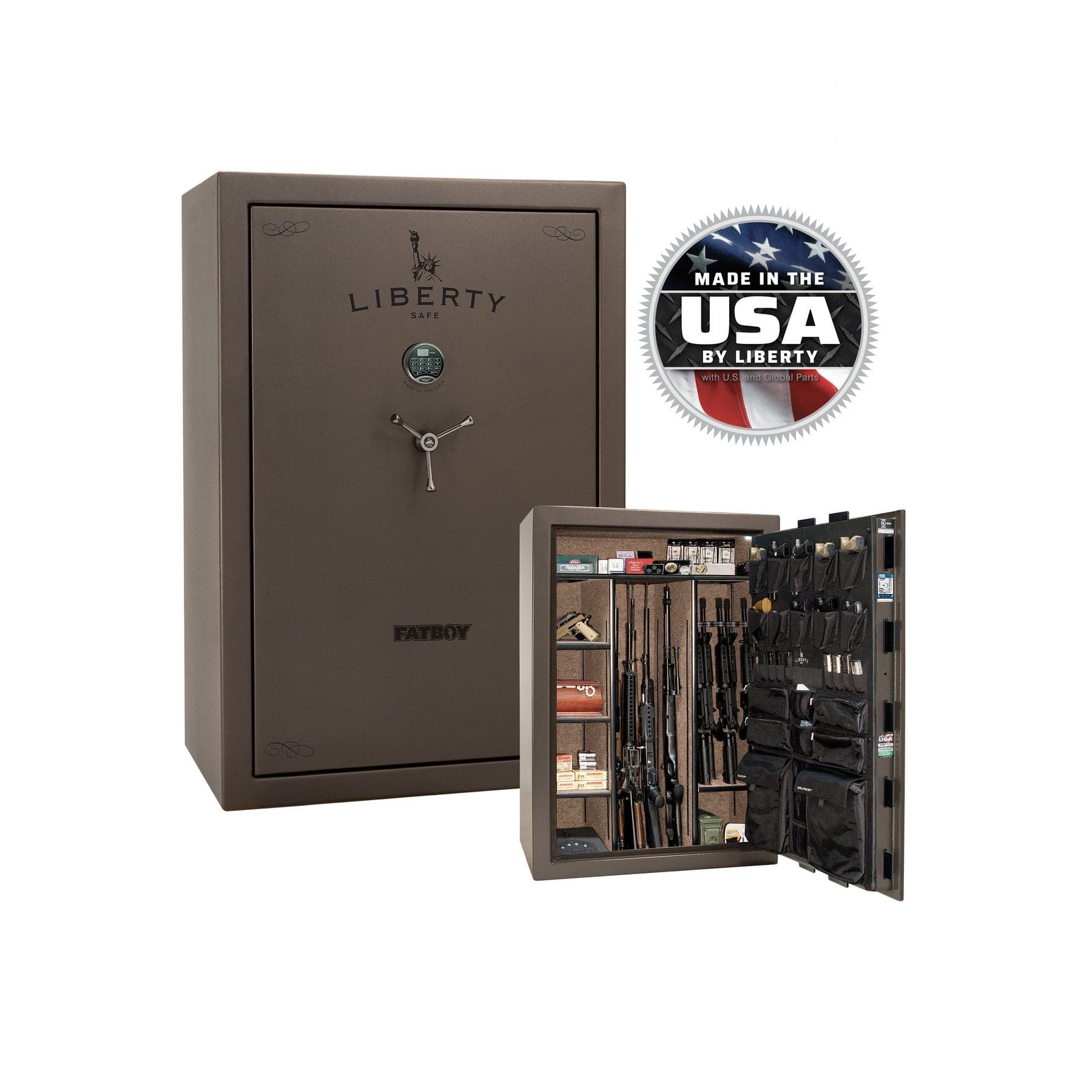 Liberty Fatboy – Maximum Firearm Security and Storage - Gun Safe - Textured Bronze / Black Chrome / Camel Fabric