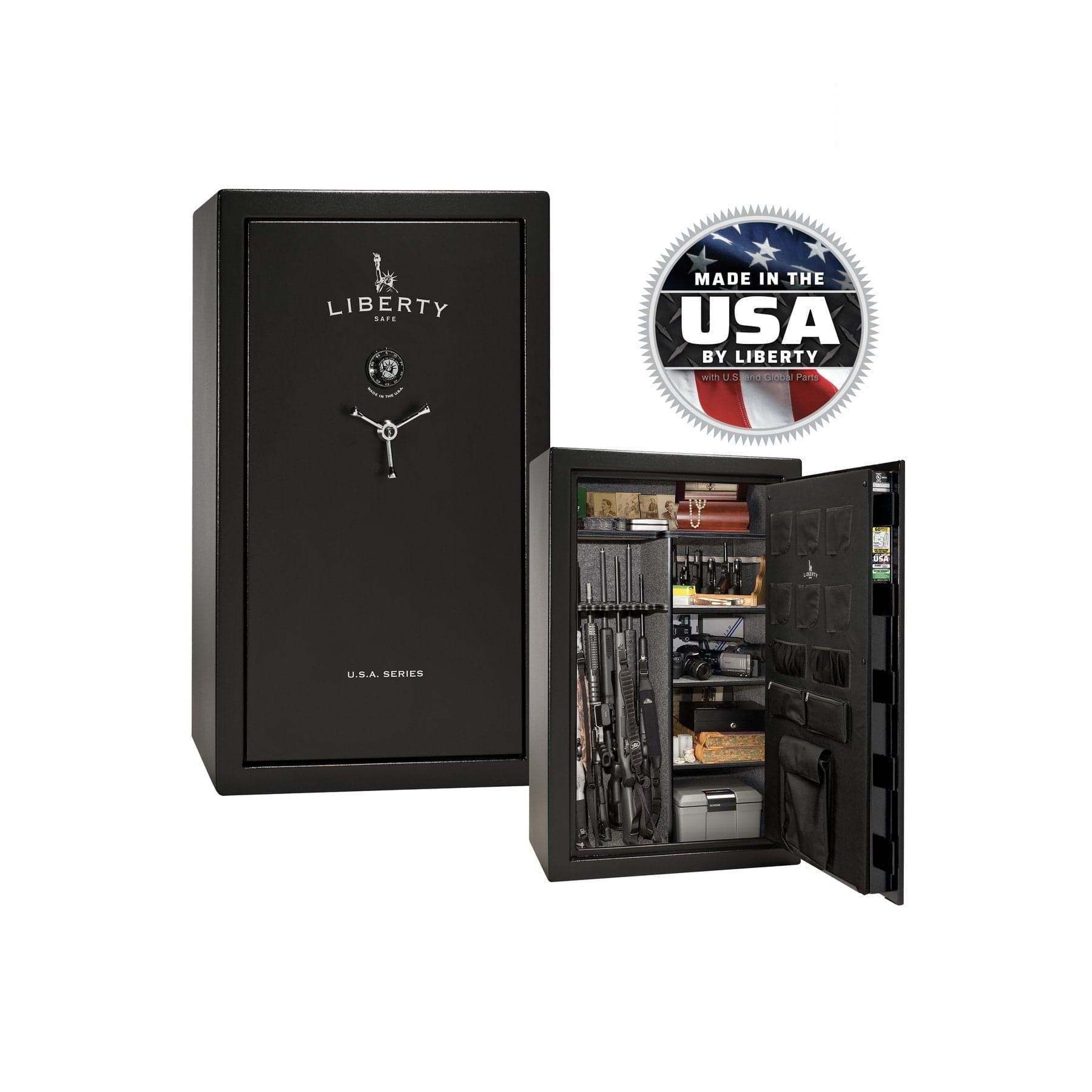 Liberty USA 36 Gun Safe – Advanced Firearm Protection - Gun Safe - Textured Black / Chrome / Gray Fabric