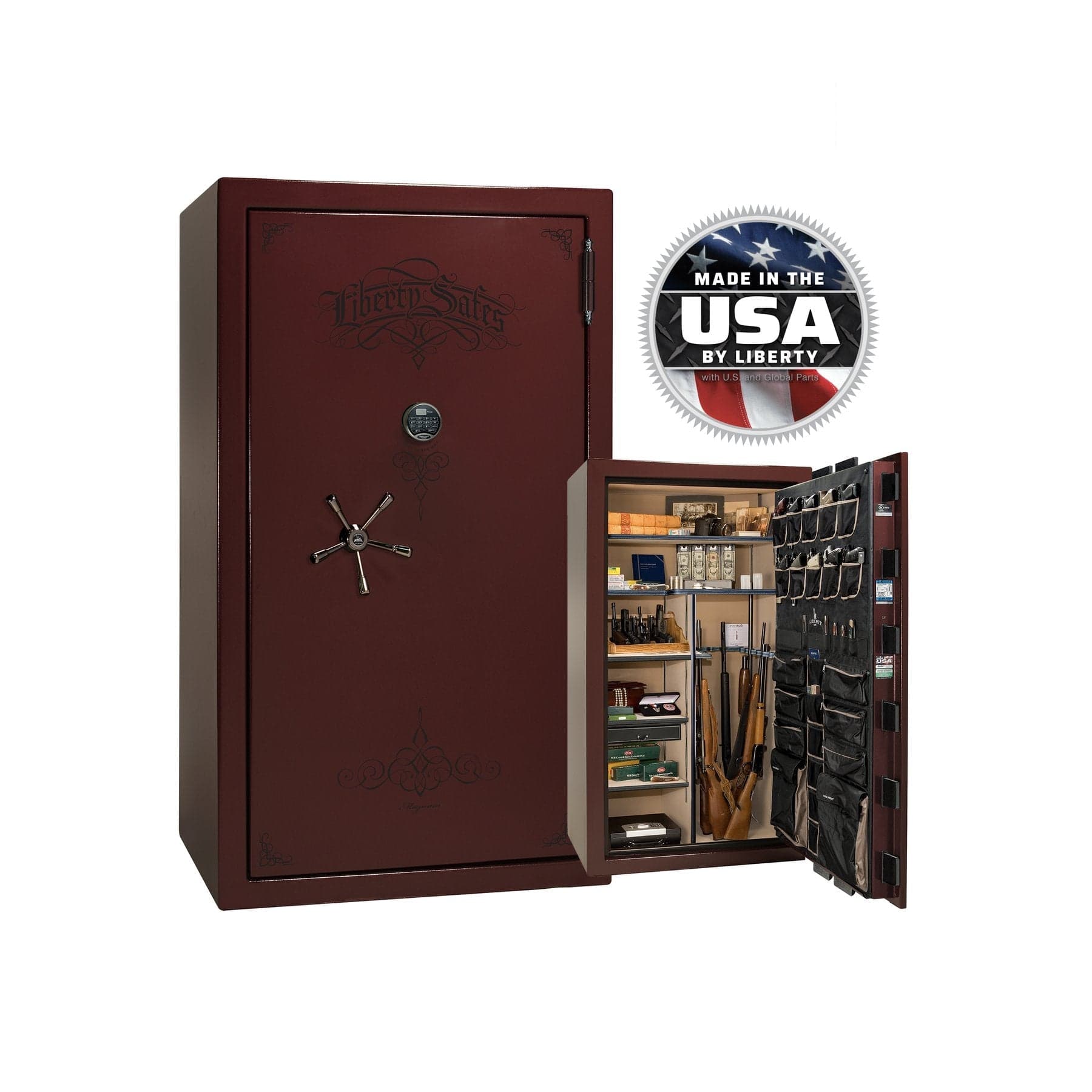 National Security Magnum NS50 Gun Safe - Gun Safe - Gloss Green / Black Chrome / Beige Velour