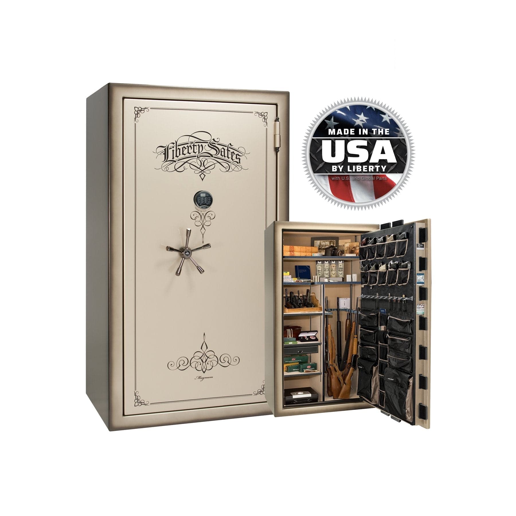 National Security Magnum NS50 Gun Safe - Gun Safe - Feathered Champagne / Black Chrome / Beige Velour