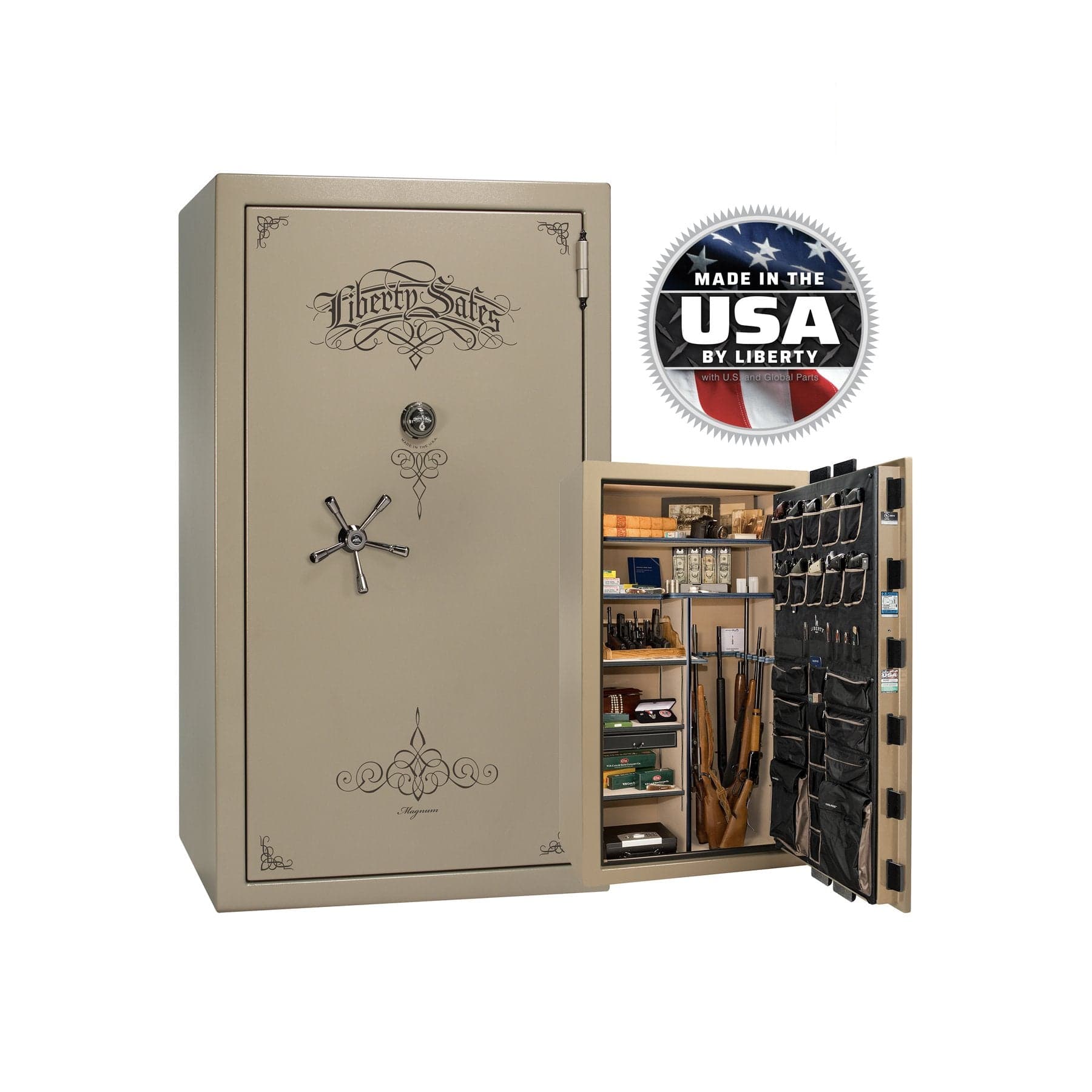 National Security Magnum NS50 Gun Safe - Gun Safe - Gloss Champagne / Black Chrome / Beige Velour